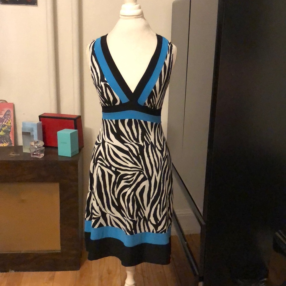 🆑FINAL PRICE‼️ Y2K Zebra print sundress with blue accents
